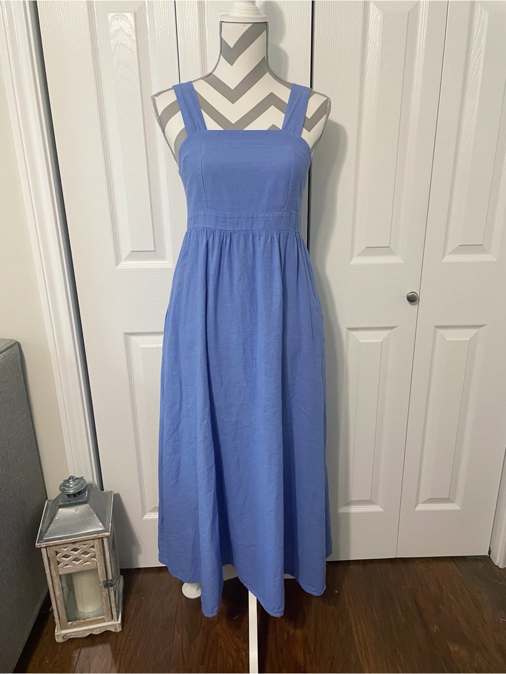 Blue Square-Neck Maxi Dress - Women